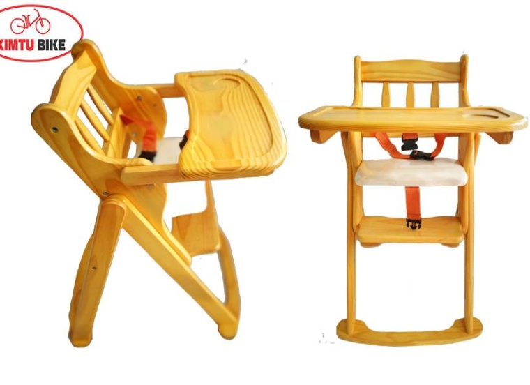 Ghế gỗ tập ngồi ăn bột Song son MS01